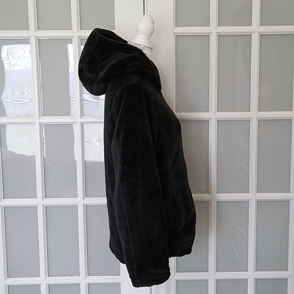 Reebok Faux Fur Reversible Black Jacket - Picture 9 of 16